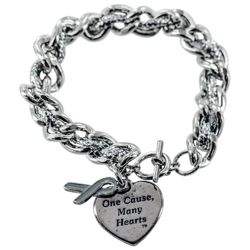 Handmade cuff bracelets for women-One Cause, Many Hearts™ Diabetes Bracelet