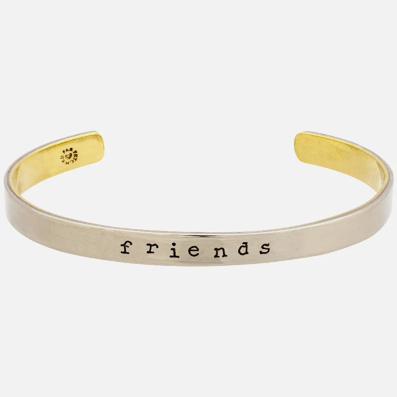 Handcrafted leather cuff bracelets for layering-Friends Forever Cuff Bracelet