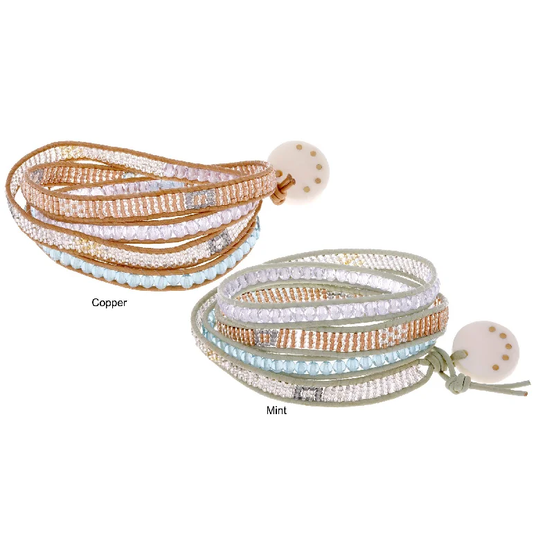 Simple wire-wrapped gemstone bracelets-Sasa Moraa 4x Wrap Bracelet