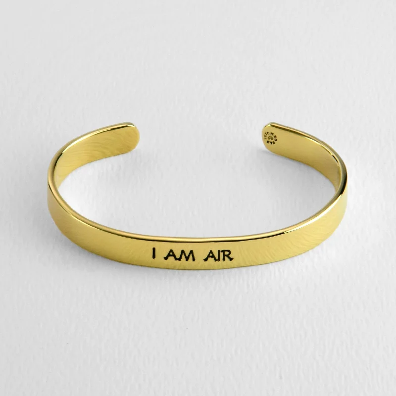 Custom photo bracelets with charms-I Am Air Astrology Cuff Bracelet