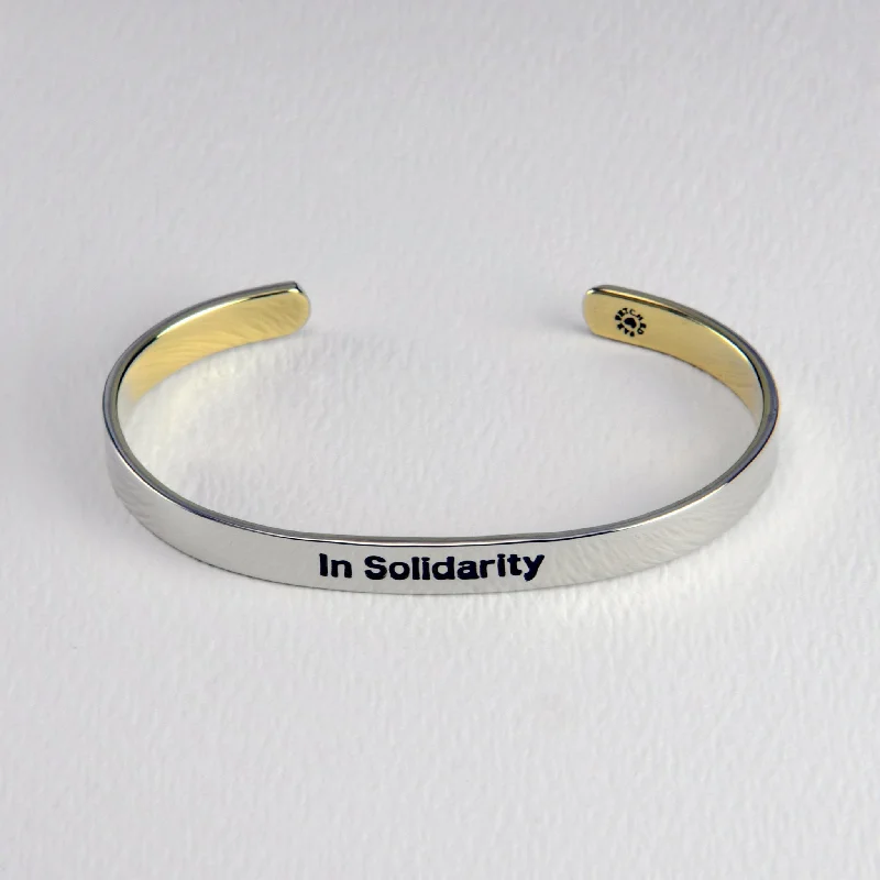 Custom bracelet sets for couples-In Solidarity Mixed Metals Cuff Bracelet