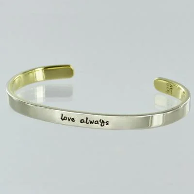 Luxury silver charm bracelets for gifts-Love Always Mixed Metals Cuff Bracelet