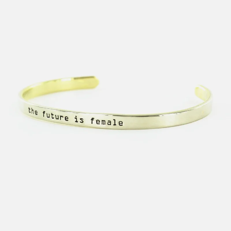 Natural stone bracelets for meditation-The Future Is Female Mixed Metals Cuff Bracelet