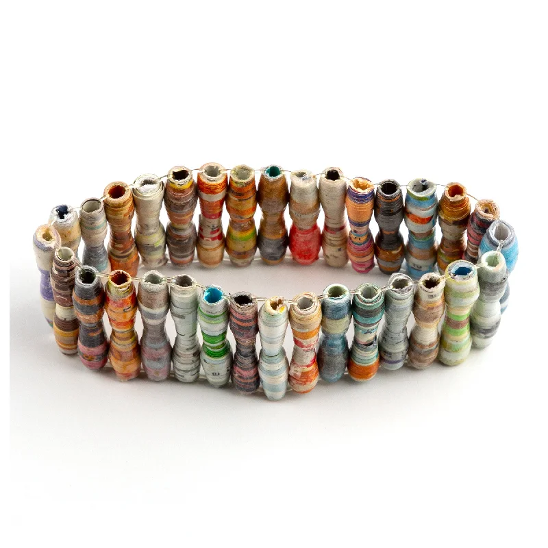 Simple stackable bracelets for men-Recycled Plastic Beaded Bracelet