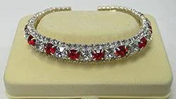 Healing stone charm bracelets for men-Bracelet5647red Bella Crystal Bracelet with Red and White Crystals AD83014-5647red