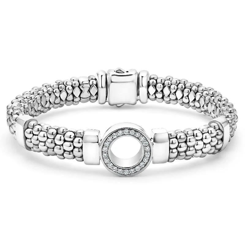 Beaded bracelet sets for men-Caviar Spark Single Station Diamond Circle Caviar Bracelet | 9mm