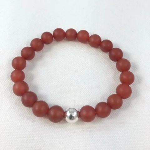 Beaded bracelets with custom initials for women-Men's Bracelet,Sardonyx with Sterling Silver Bead