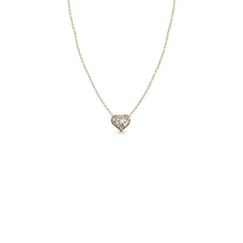 women’s custom pendant necklace for gifts-14k 5mm Diamond Heart Necklace