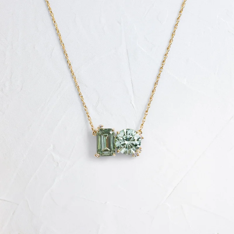 custom initials necklace for women-Cohort Necklace, 3.01ctw. Green Diamonds