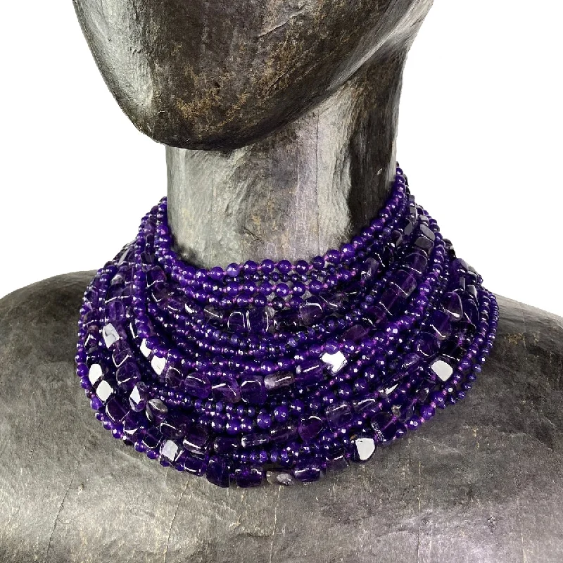 gold rope chain necklace for men-AMETHYST CHOKER