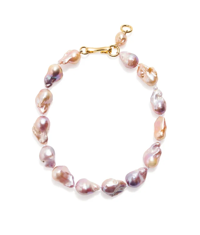 custom moonstone necklace for her-Estate Pearl Necklace In Pink