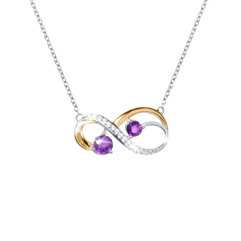 chunky gold statement necklace-Infinity Amethyst Necklace