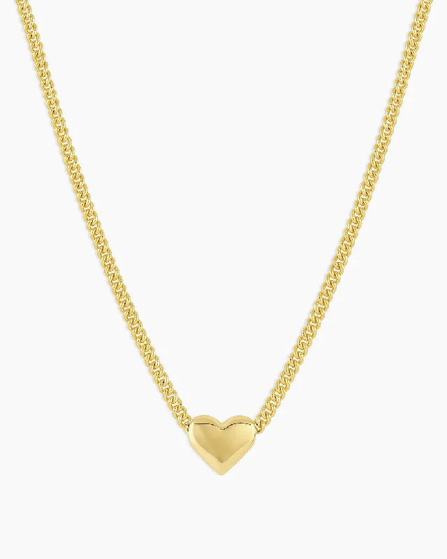 pearl and gold statement necklace-Lou Helium Heart Necklace