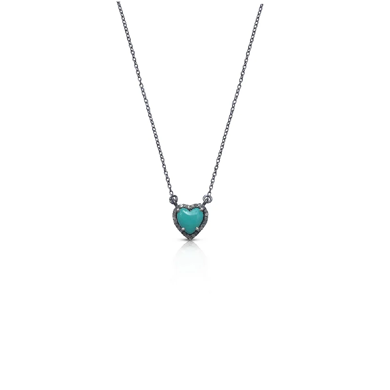 unique pendant necklace for everyday wear-Mini Turquoise Heart Necklace