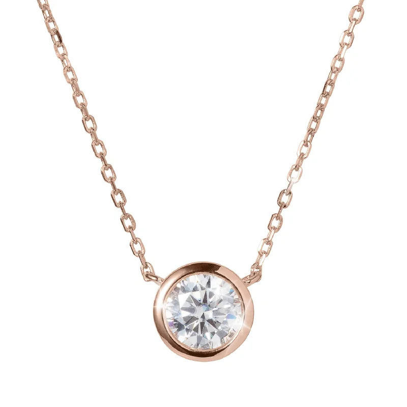 customizable nameplate necklace for women-Moissanite Blush Necklace