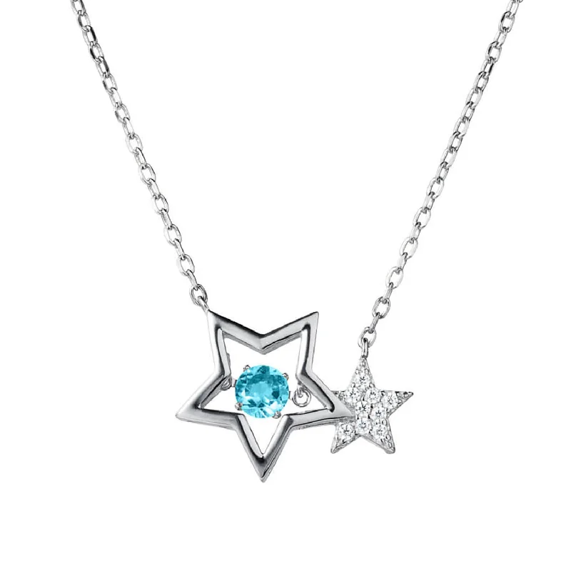 custom engraved nameplate necklace-Starlight Topaz Platinum Necklace