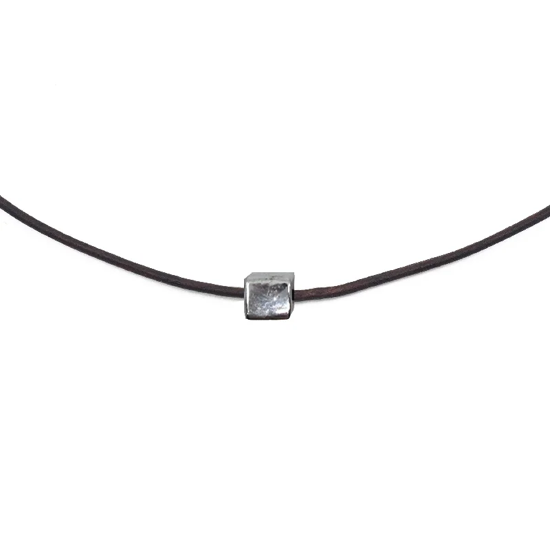 elegant sapphire necklace for women-The Miley in Silver Square