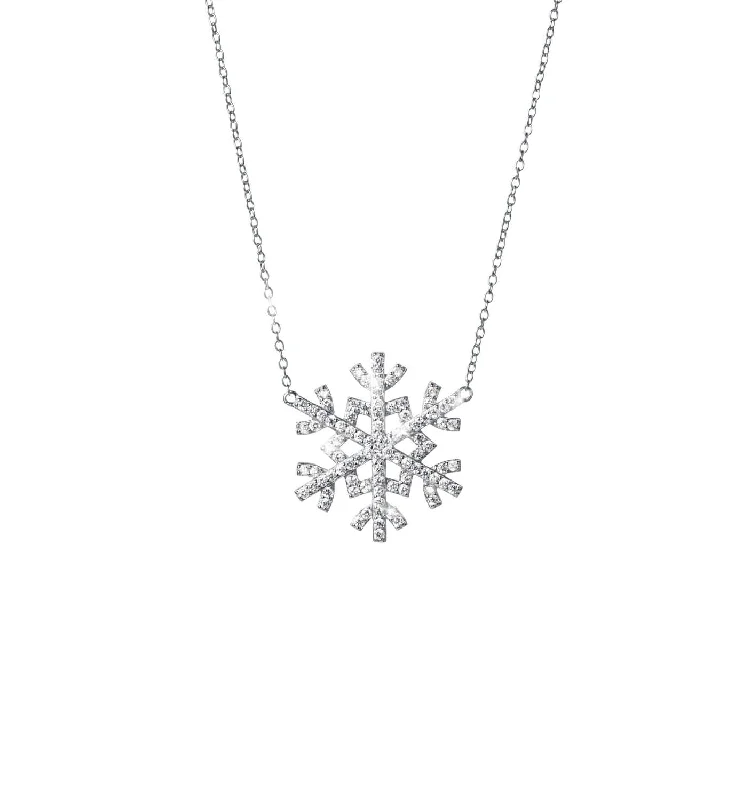 dainty crystal pendant necklace for healing-Twilight Snowflake Necklace