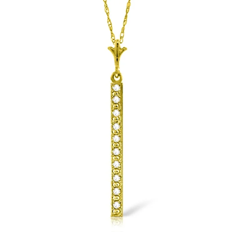 custom diamond pendant necklace for women-0.05 Carat 14K Gold Necklace Bar Natural Diamond