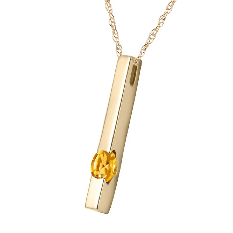 zodiac constellation necklace for girls-0.25 Carat 14K Solid Gold Necklace Natural Citrine