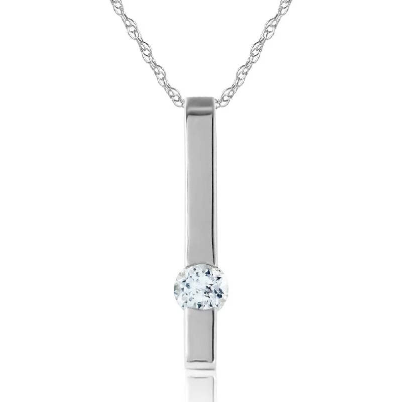 rose gold infinity necklace for men-0.25 Carat 14K White Gold Partners in Love Aquamarine Necklace