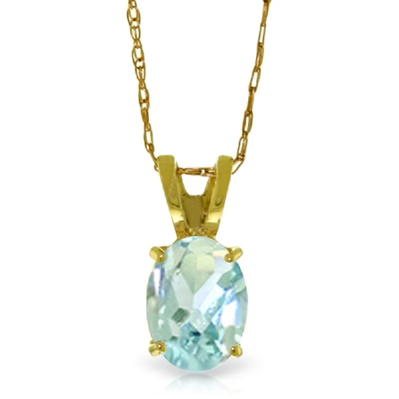 personalized birthstone necklace for moms-0.75 Carat 14K Gold Solo Mio Aquamarine Necklace