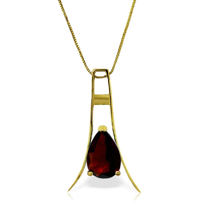 custom engraved nameplate necklace-1.5 Carat 14K Gold Love Is Love Garnet Necklace