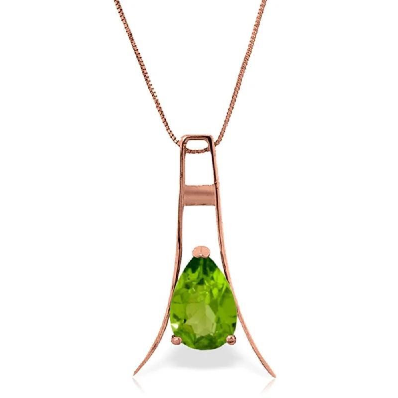 layered choker necklace with multiple charms-14K Rose Gold Peridot Necklace Jewelry Class Classic