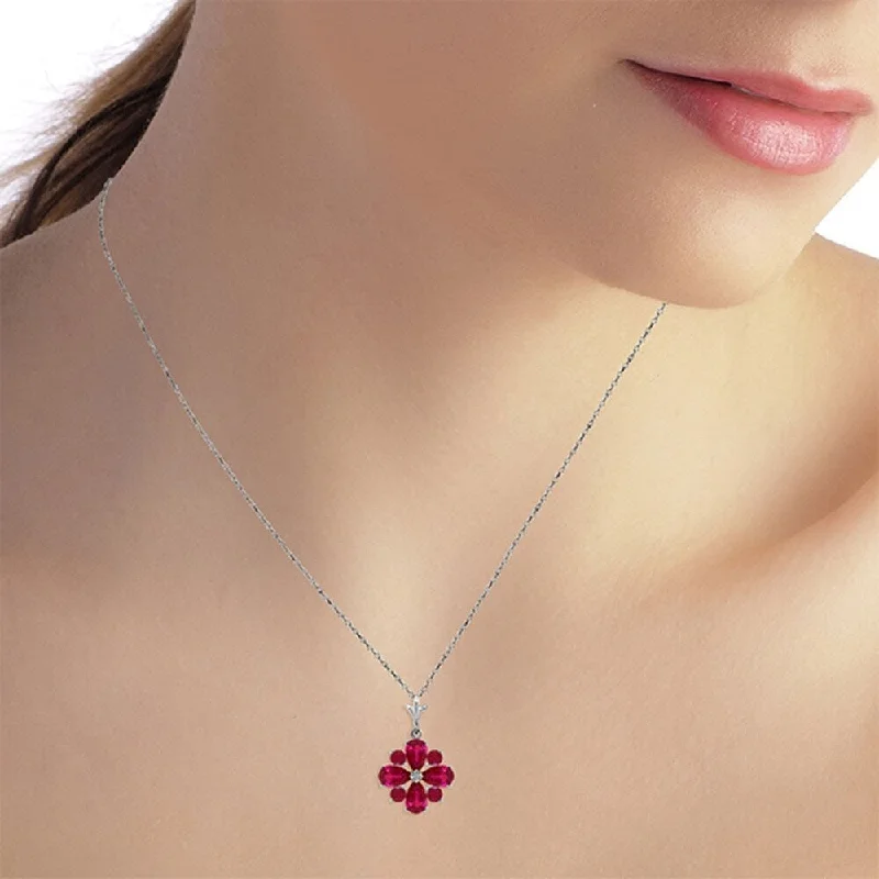 men’s crystal pendant necklace for fashion-2.23 Carat 14K Solid White Gold Invincible Ruby Necklace