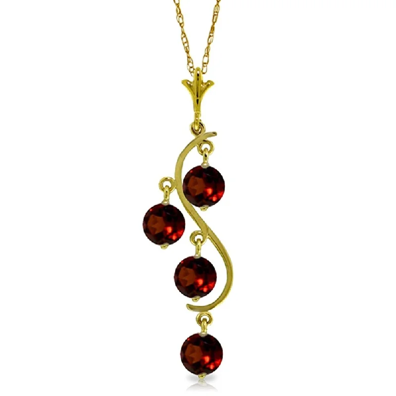 celestial pendant necklace for astrology fans-2.25 Carat 14K Gold Pastoral Muse Garnet Necklace