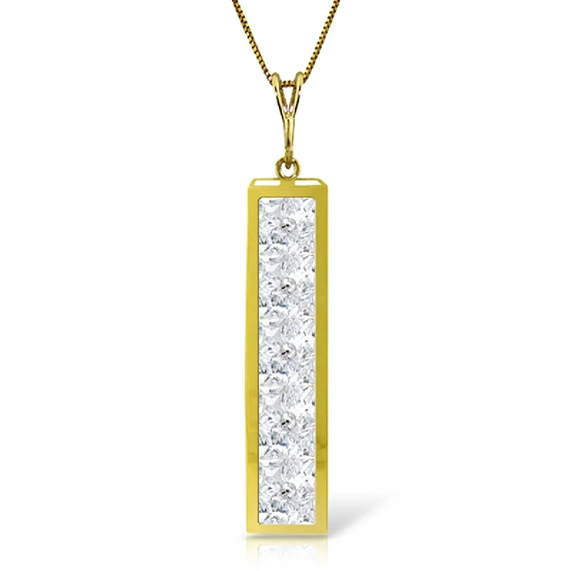 men’s silver pendant necklace for casual style-2.25 Carat 14K Solid Gold Moon Slides By White Topaz Necklace