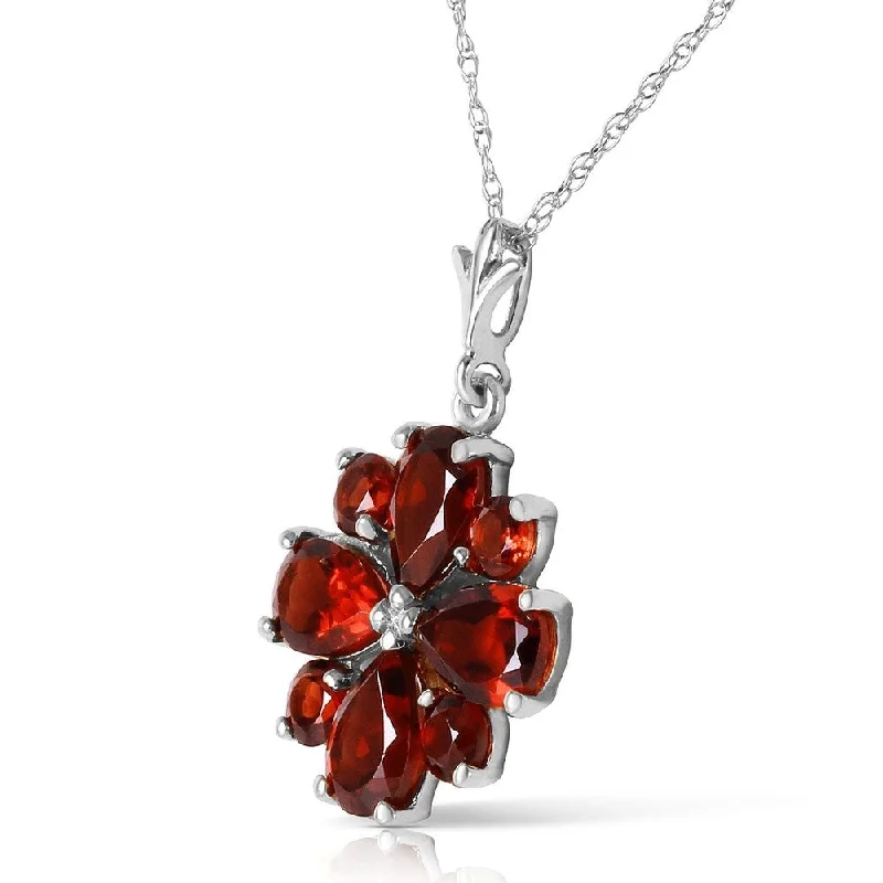 unique silver charm necklace for women-2.43 CTW 14K Solid White Gold Prequel Garnet Necklace