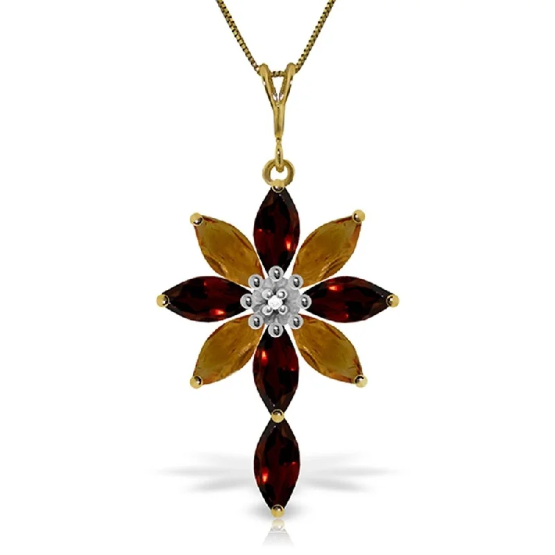 vintage silver coin necklace for men-2 Carat 14K Gold Necklace Diamond, Garnet Citrine