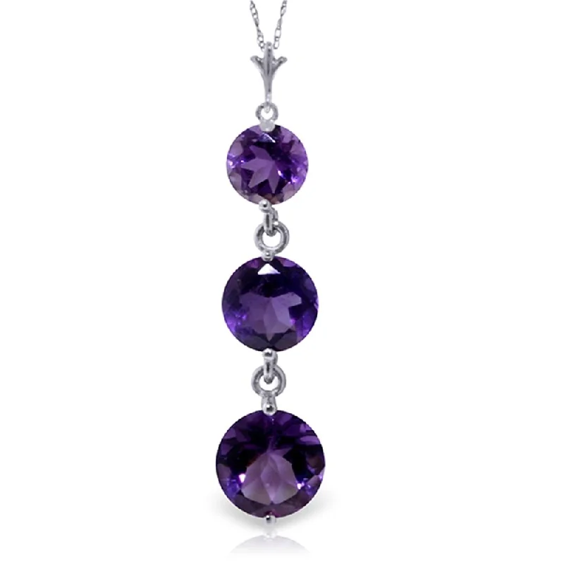 luxury pearl and diamond necklace for brides-3.6 Carat 14K White Gold Soaring High Amethyst Necklace