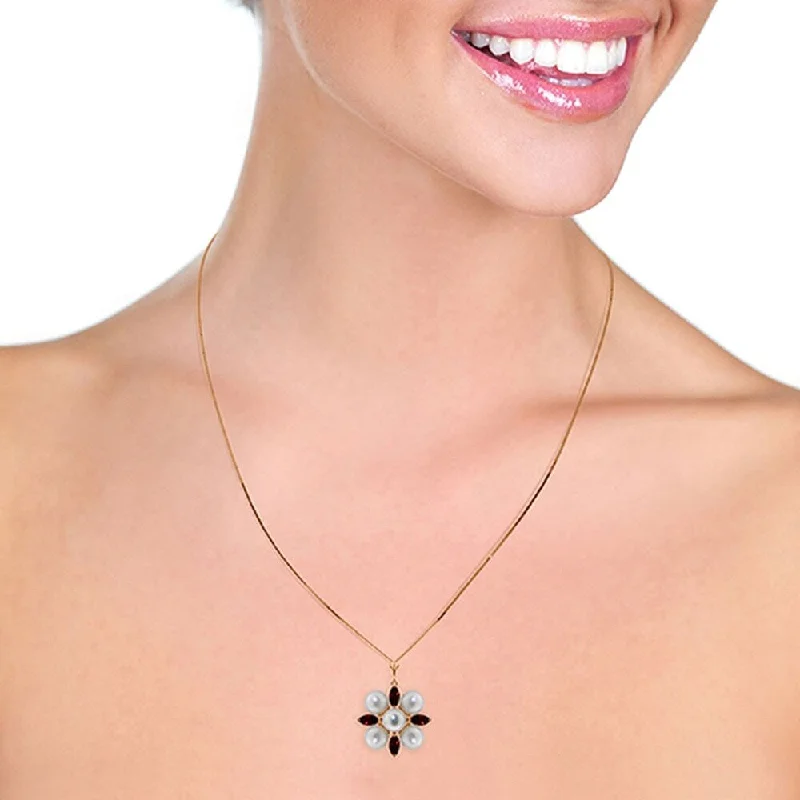 zodiac necklace for astrology lovers-6.3 CTW 14K Solid Rose Gold Snowflake pearl Emerald Necklace