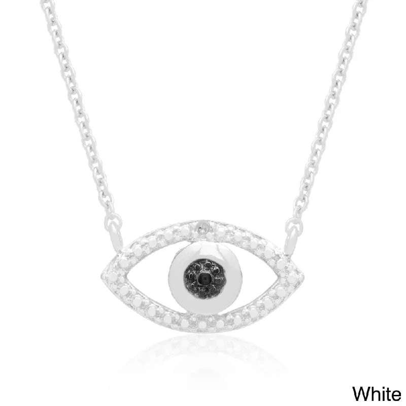 large gold pendant necklace for women-Finesque Diamond Accent Evil Eye Necklace