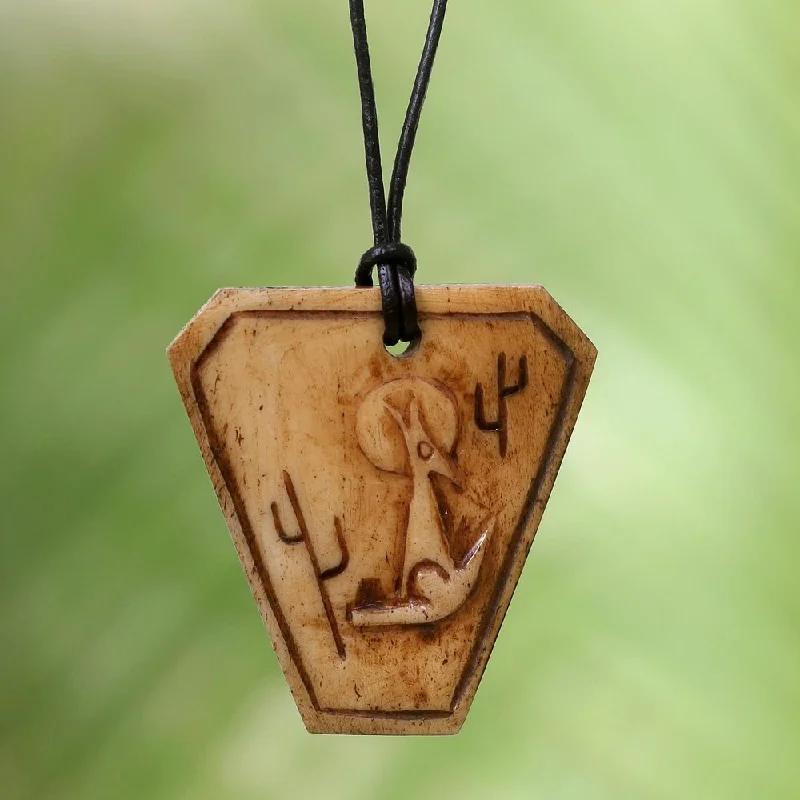 luxury pendant necklace for weddings-Handmade Leather 'Coyote Song' Necklace (Indonesia)