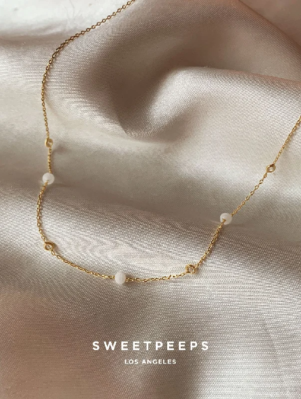 simple gold bar necklace for layering-Jessamine Daintiest Necklace