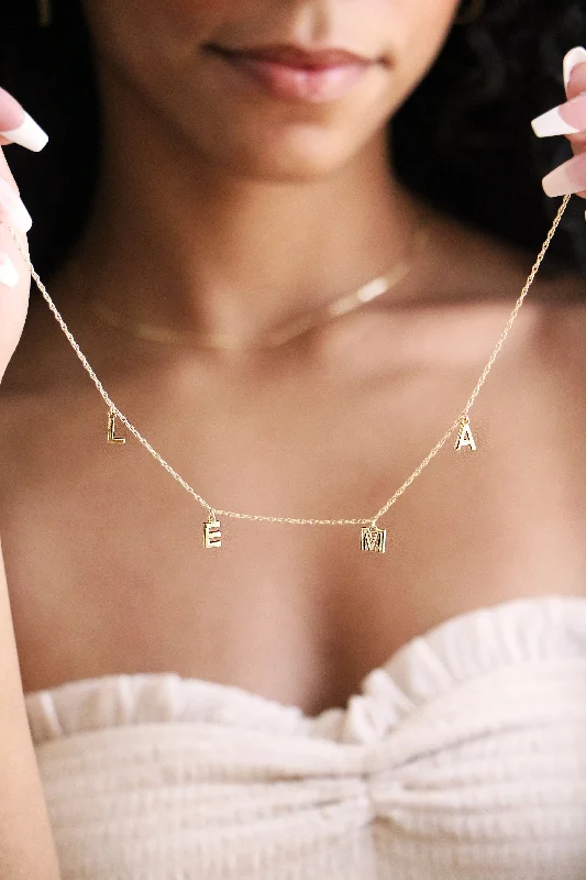 simple gold pendant necklace for daily wear-letter charm necklace { gold + silver }