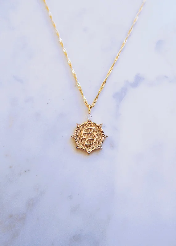 personalized pendant necklace for women-Pisces Medallion Necklace