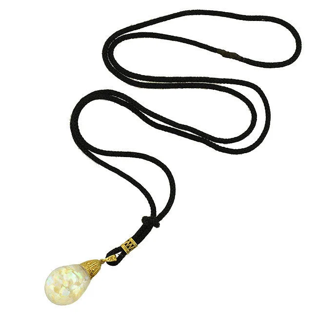 men’s leather pendant necklace with charm-Retro 14kt Floating Opal Ball Necklace