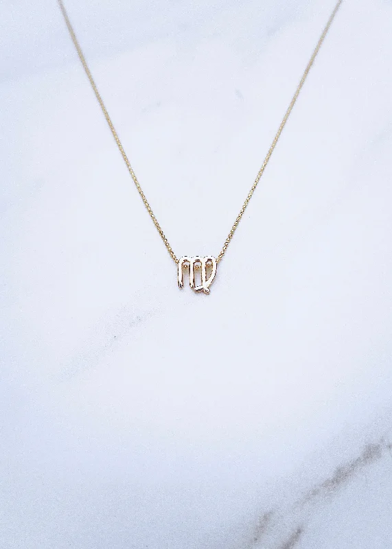 geometric crystal pendant necklace for style-Virgo Zodiac Necklace