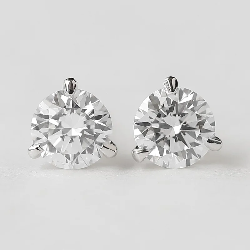 delicate crystal earrings for a touch of sparkle -14 K White Gold Earring Diamond Studs For Her