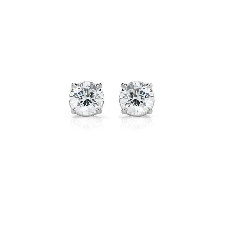 large dangle earrings for statement outfits -4 Claw Round Diamond Stud Earrings in 9ct (0.30ct T.W)