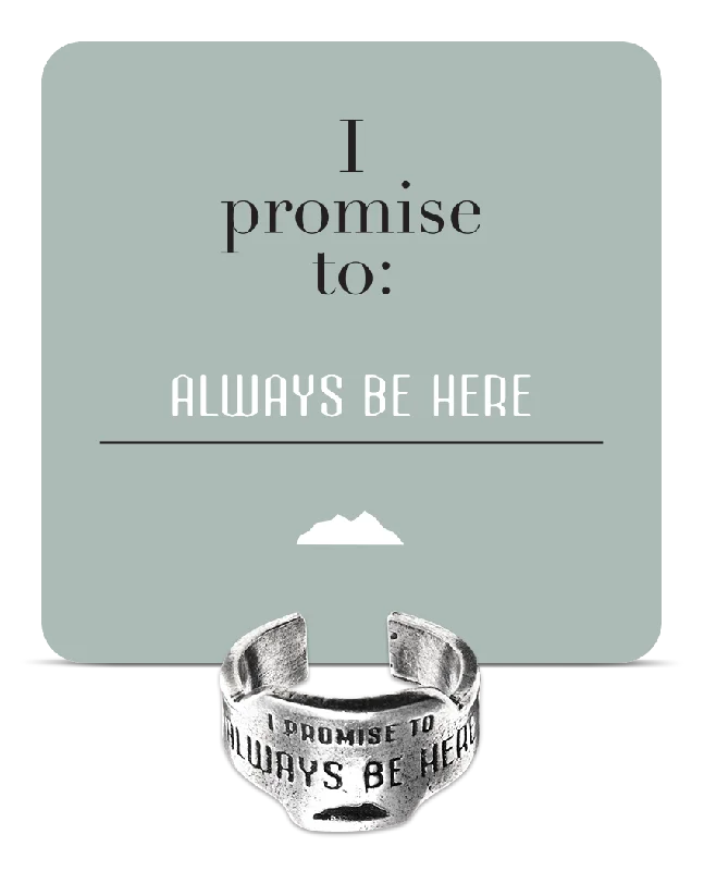 matching silver wedding bands-Always Be Here Promise Ring