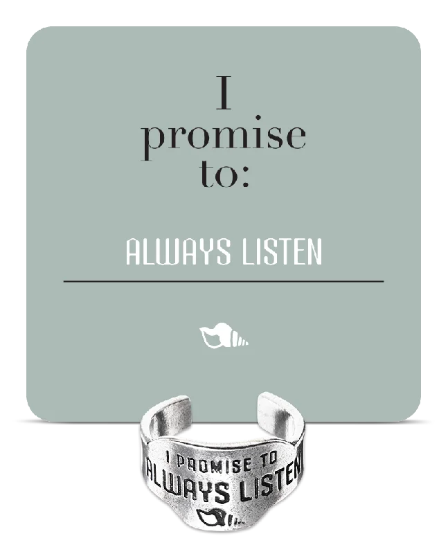 engagement rings with unique designs-Always Listen Promise Ring