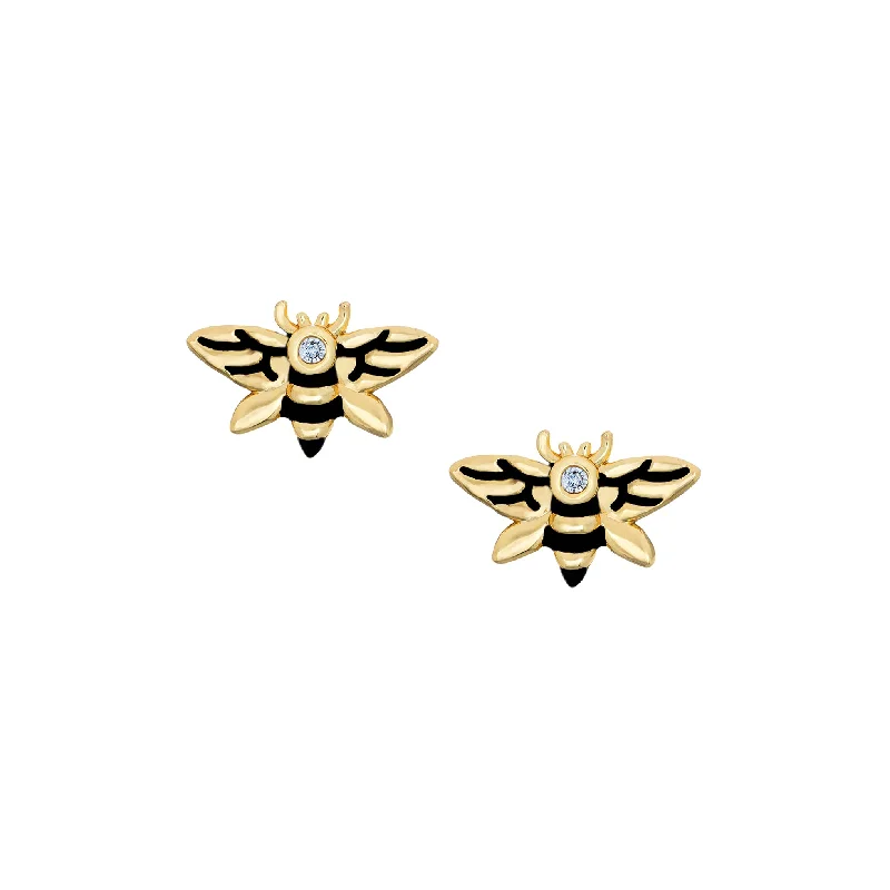 minimalist silver earrings for modern style -Bee Studs