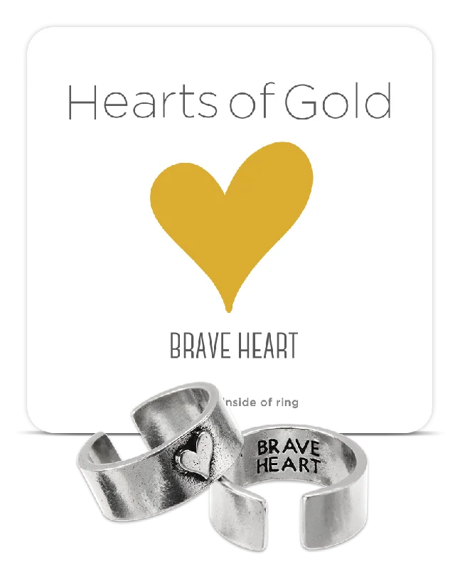 yellow gold engagement rings for women-Hearts of Gold BRAVE HEART Ring