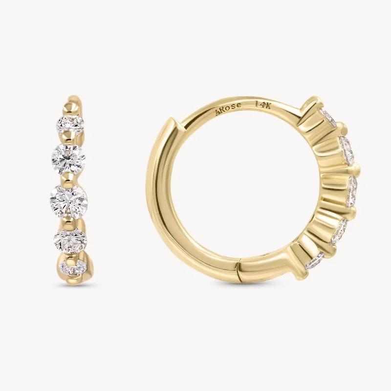 oversized statement earrings for bold style -Graduated Diamond Huggies