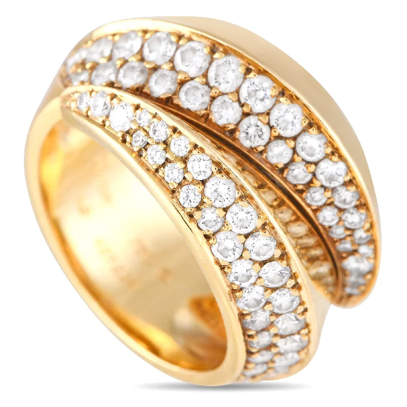 classic rings for engagement with diamonds-Cartier Panthere Griffe 18K Yellow Gold 1.00ct Diamond Ring CA07-102824